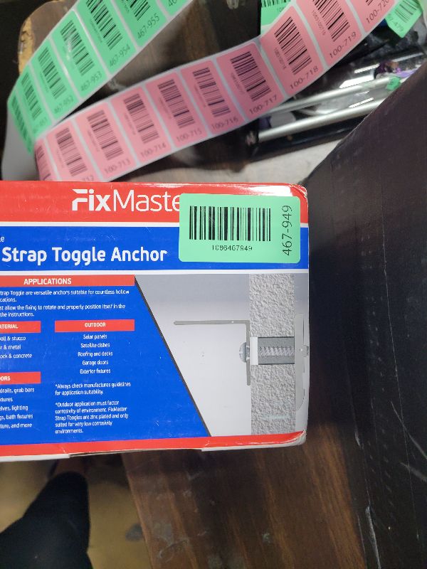 Photo 1 of 1/4" Heavy Duty Toggle Bolt Strap Drywall Anchors (50 Pack) w/ 50 Steel Threaded Studs, 3/8" to 3-5/8" Grip Range, for 1/4"-20 Fastener Size- 240lb in 3/8-1/2" & 300lb in 5/8" Drywall Holding Strength