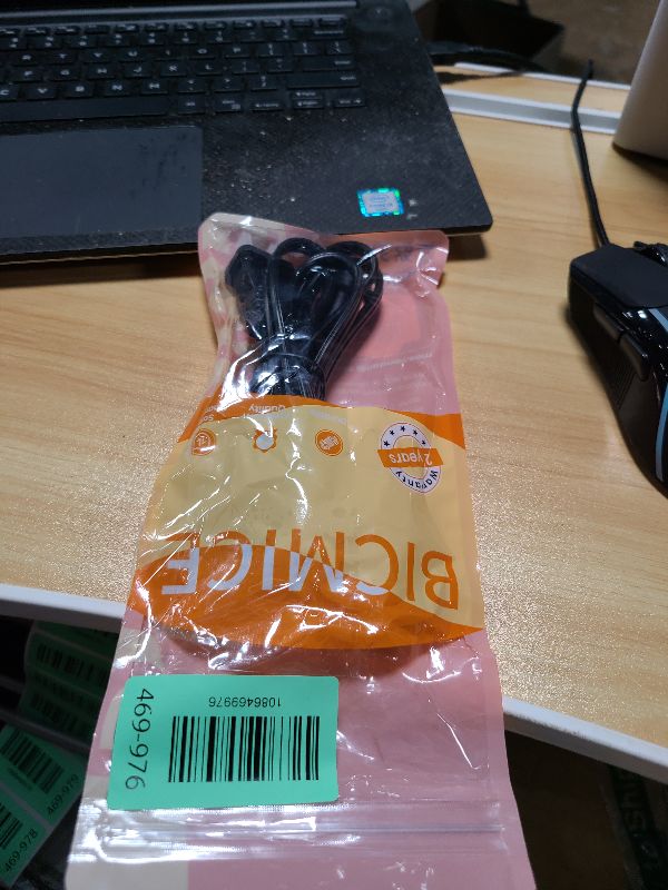 Photo 1 of [UL Listed] 6ft 18AWG 7A 125V AC Power Cord 2 Prong Cable Non Polarized (NEMA 1-15P to IEC-320-C7)