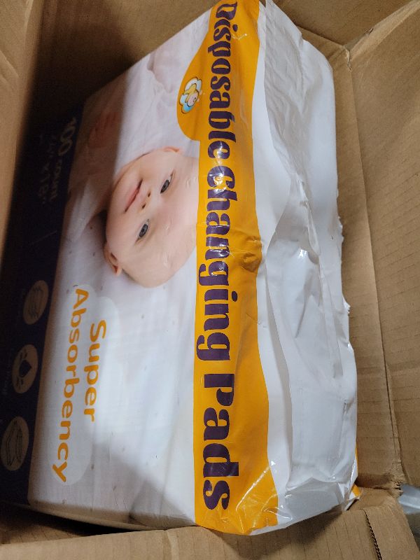 Photo 1 of 100 Pack Disposable Changing Pads for Baby, 18" x 24" Super Absorbency Disposable Underpads Large Bed Pads Absorbent Fluff Protective Table Pads Disposable Diaper Changing Pads, Leakproof
