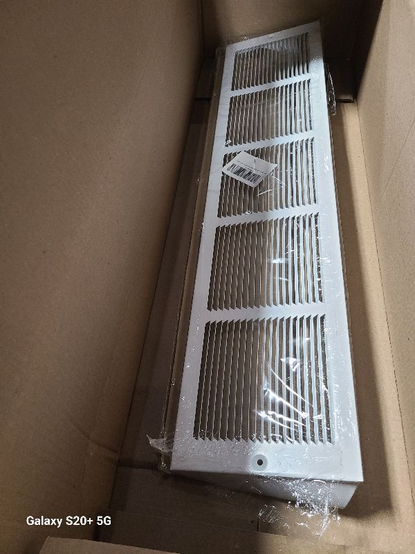 View 2 of 3.5 inch Depth Stamped Steel Triangular Baseboard Grill - 30 x 06 Duct Opening