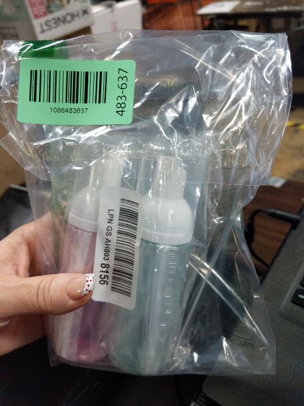 Photo 1 of 2 Pack Foam Pump Bottle Travel 60 ml/2 oz Small Size Mousse Foam Soap Dispenser Clear Plastic Foaming Soap Dispenser Mini Empty Refillable Pump Containers for Face Wash Lash Shampoo Skin Care