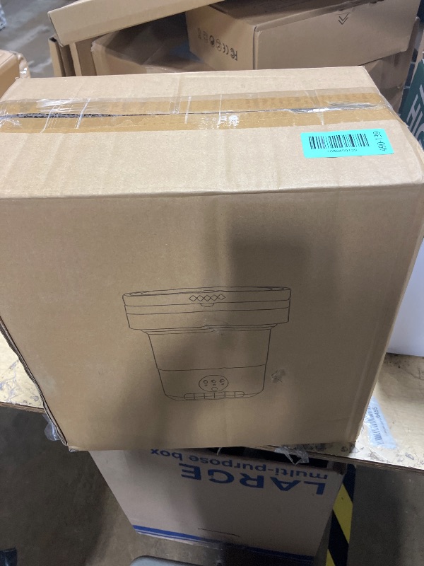 Photo 1 of 16L Portable Washing Machine, Foldable Small Washer with Spin Basket Laundry Machine, 3 Cleaning Modes Suitable for Underwear Baby Small Clothes, Foldable Design Ideal for Hotel Camping Apartment Home