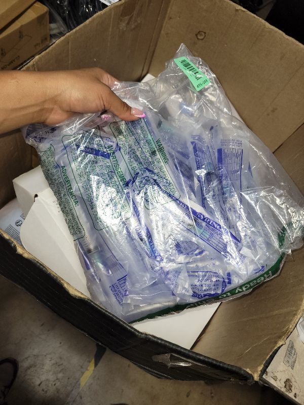 Photo 1 of 10mL/cc Disposable Luer Lock Syringe 21G 1.5 inch for Lab Use, Individually Wrapped, Pack of 50