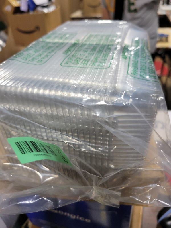 Photo 1 of 100 Pcs Clear Hinged Plastic Containers with Lids,Individual Cake Slice Containers,Square Plastic Food Container,Disposable Clamshell Take Out Containers for Cakes,Cookies,Pasta,Sandwiches,Salad