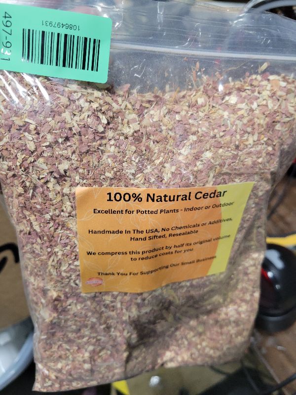 View 2 of 100% Natural Cedar Chips | Mulch | Great for Outdoors or Indoor Potted Plants | Dog Bedding | Pleasant Earthy Smell 4 QuartsLPNGSAE3783091