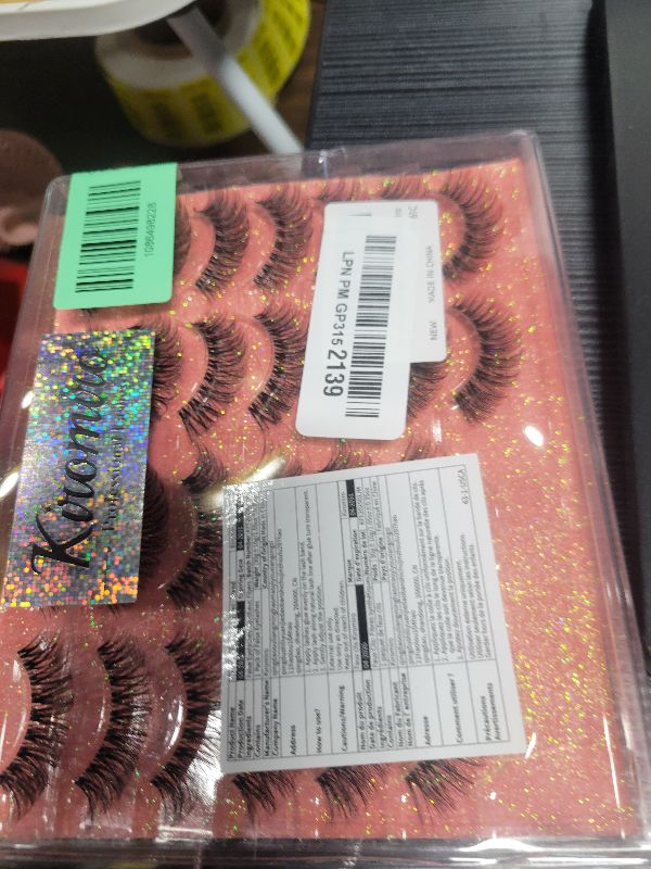 Photo 1 of 14mm Lashes Natural Look Wispy Eyelashes Faux Mink Lashes Clear Band Short Natural False Lashes Cat Eye Daily Soft Strip Lashes Pack by Kiromiro