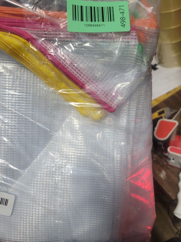 Photo 1 of 24 Pack 8 Color A4 Mesh zipper pouch bags, Storage Bags, File Bags for Classroom Organization, Zipper Pouches of office supplies, Puzzles, Board Game Storage