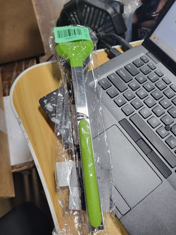 Photo 1 of 12 Inch Cooking Tongs, 2-in-1 Design with 0.5oz Measure Spoon, Stainless Steel Kitchen Tongs with Silicone Tips, Non-Stick Food Tongs for Cooking, Grilling, BBQ, Salad, Buffet, Serving (12", Green)
