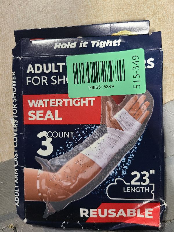 Photo 1 of 100% Waterproof Cast Covers for Shower Arm - Tight Seal - 3pk Adult Reusable Cast Protectors - Half Arm Bag Sleeves