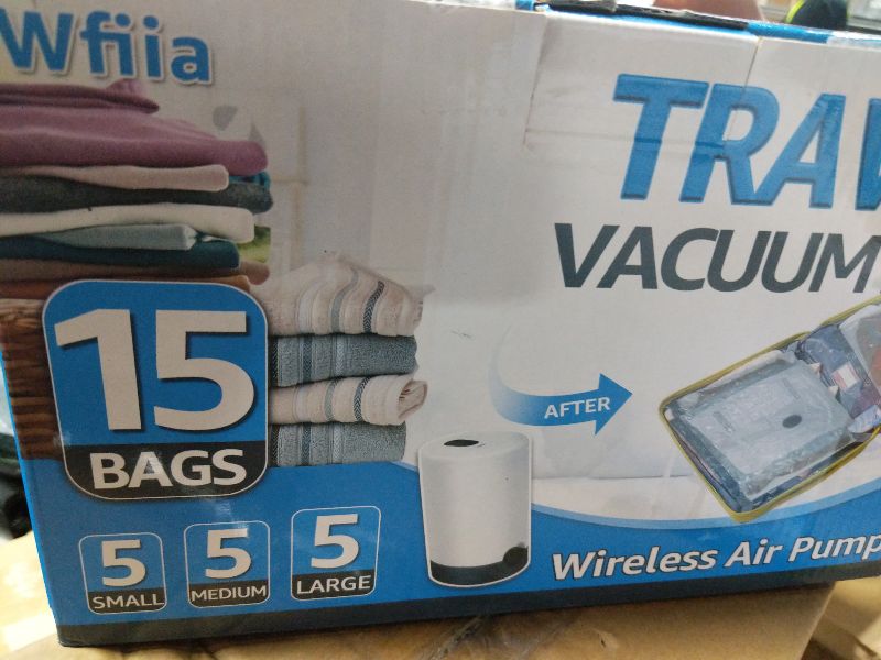 Photo 1 of 15+1 Packs Vacuum Bags for Travel with Rechargeable Pump, 3 Sizes Vacuum Seal Bags for Clothing, Compression Vacuum Travel Bags for Luggage, Vacuum Packing Bags for Closet Organization
