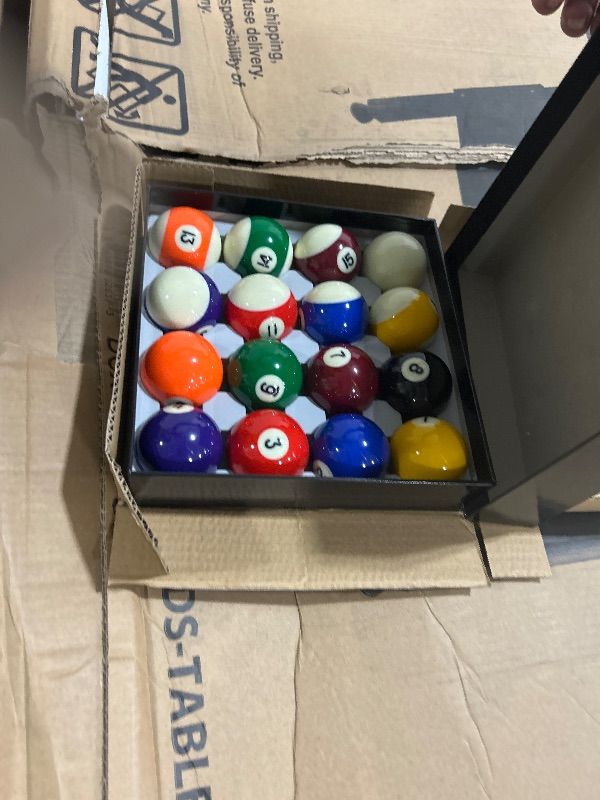 Photo 1 of GoSports Mid-Size 7ft X 3.9ft Billiards Game Table - Foldable Design, Includes Full Set of Pool Balls, 2 Cue Sticks, Chalk, and Felt Brush
