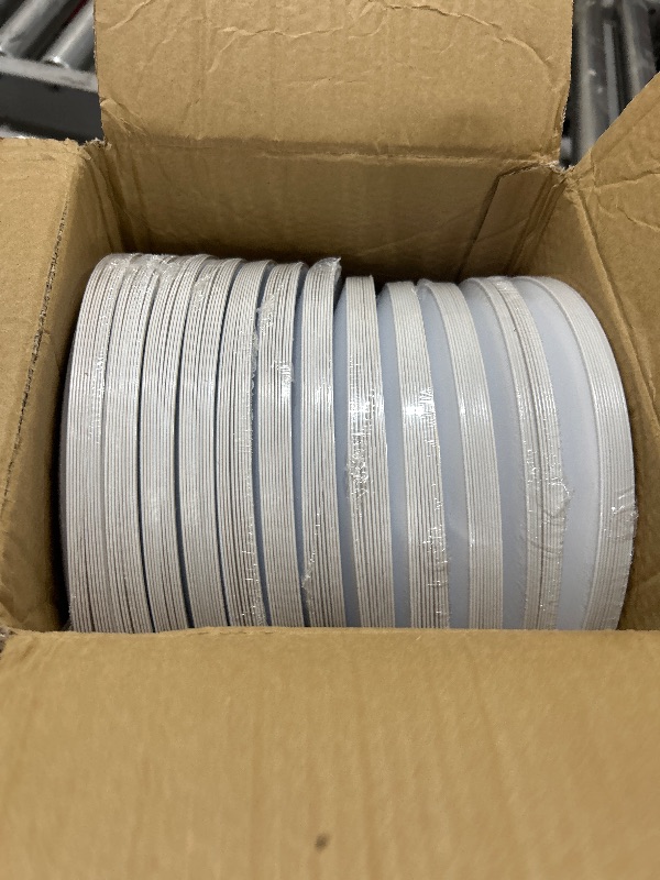 View 2 of Bluesky Trading 10" White/Gold Rim Plates - Case of 120