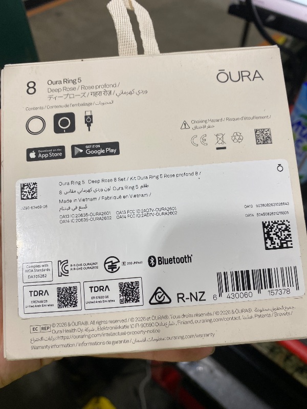 Photo 1 of Oura Ring 5 Smart Ring - Deep Rose - Size 8 - Fitness & Sleep Tracker