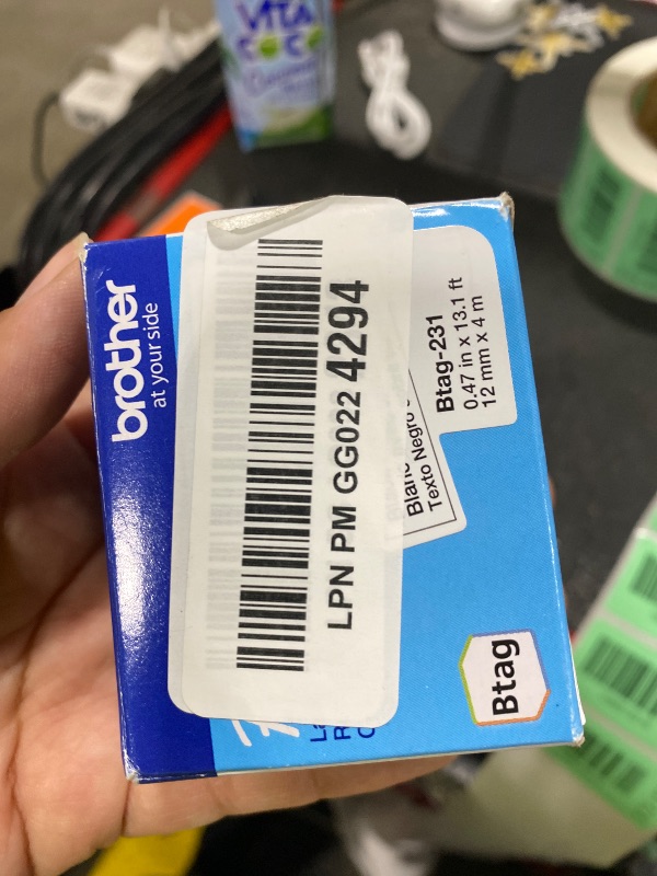 View 2 of Brother Btag Label Tape - Black on White, 12mm x 4m