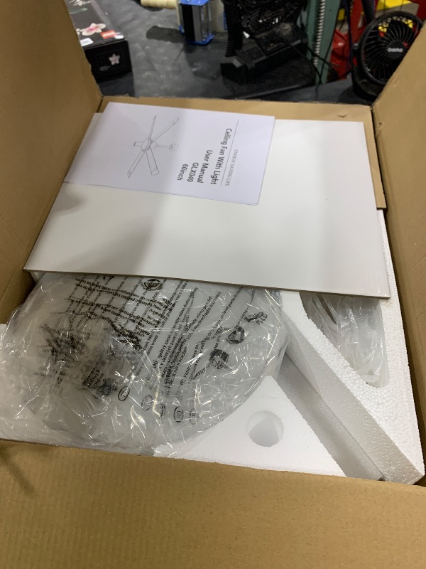 View 2 of Ohniyou 60" Industrial Ceiling Fan with Light, White