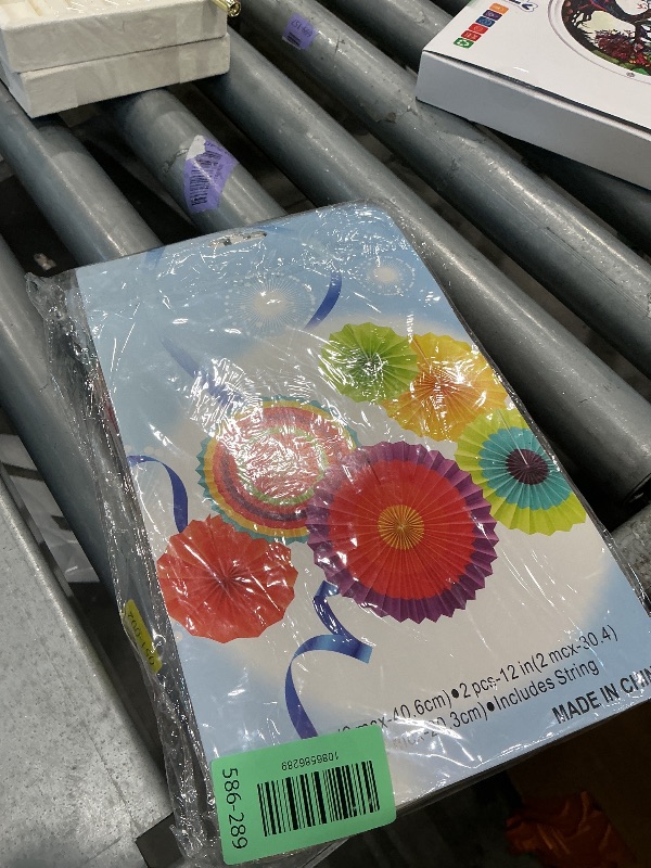 Photo 1 of 12PCS Hanging Paper Fans, Mexican Fiesta Party Decorations Supplies