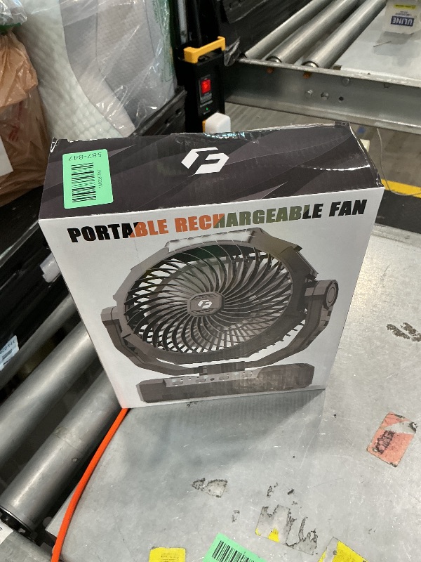 Photo 1 of [SOLD FOR PARTS] FRIZCOL Rechargeable Camping Fan with Light & Remote - Black