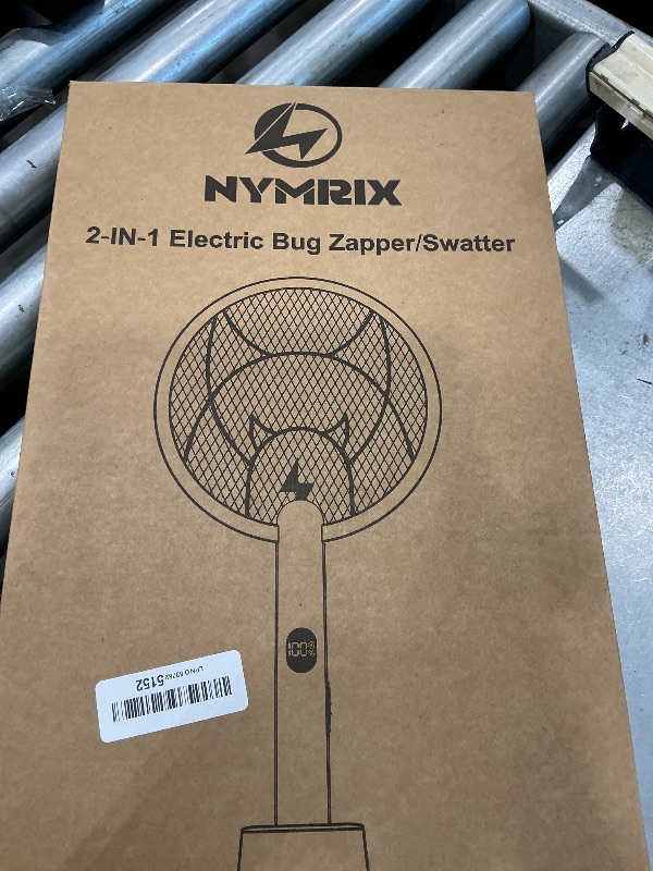 View 2 of **View Clerk Notes**Nymrix Electric Fly Swatter 4100V Dual Mode Bug Zapper Racket?Blue,1-Pack?