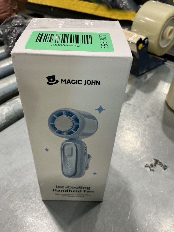 Photo 1 of [DAMAGED] [SOLD FOR PARTS] MAGIC JOHN Handheld Ice Cooling Fan, 199-Speed, White