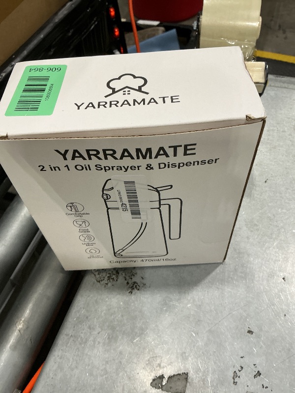 View 2 of [Used and Missing 1] YARRAMATE 2-Piece Black & White Oil Sprayer - 16oz Glass Dispenser