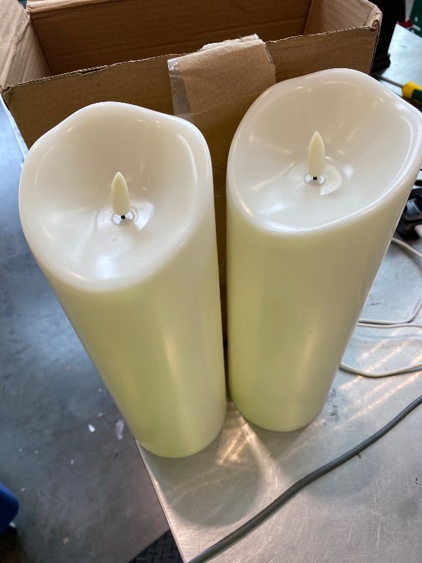 View 3 of **View Clerk Notes**Amagic Large Outdoor Flameless Candles, 4" x 12", Ivory White,