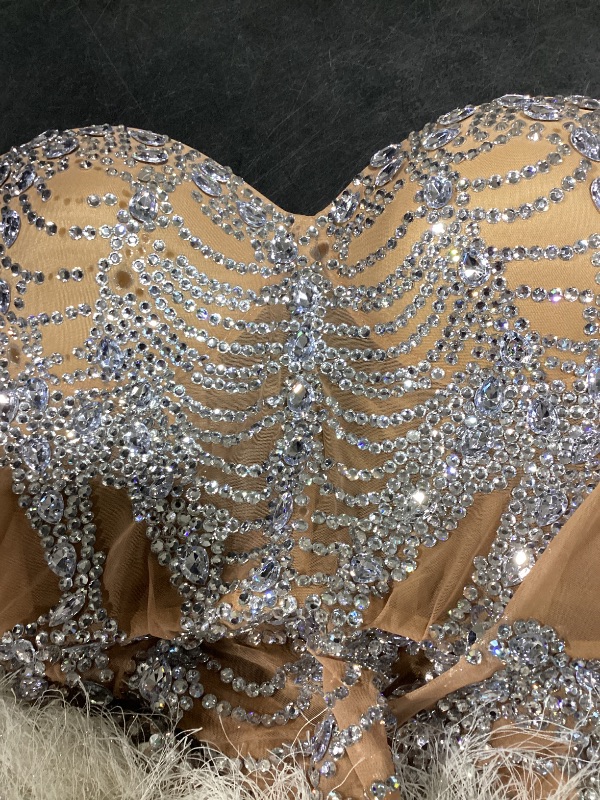 View 4 of CELESINYI Women's Sparkly Sheer Mesh Cocktail Dress M