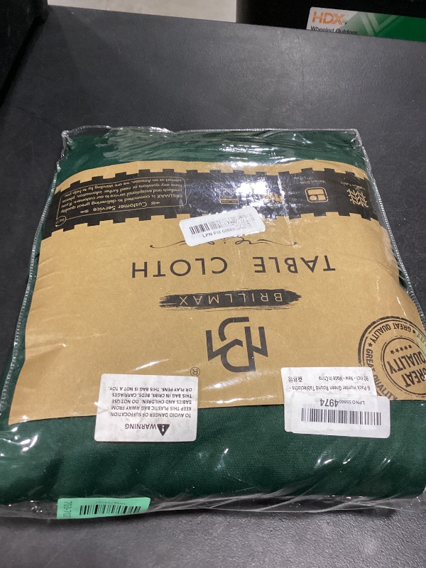Photo 1 of BRILLMAX 6 Pack Hunter Green Round Tablecloths 90 Inch for 60" Tables