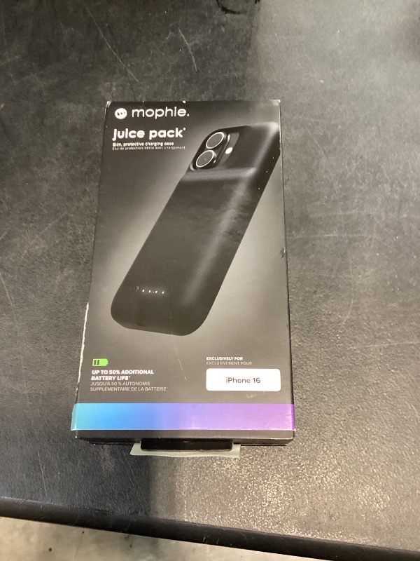 Photo 1 of Mophie Juice Pack Battery Case for iPhone 16 - Black