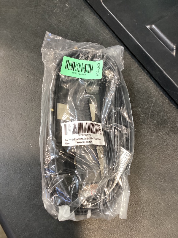 Photo 1 of Bindmaster Flat Plug Extension Cord 8 FT Black 3 Outlet 16/3