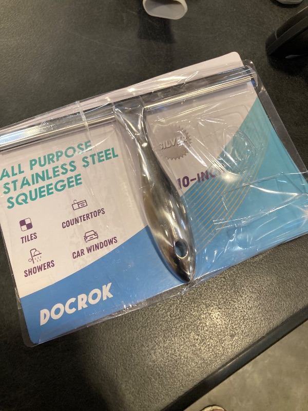 Photo 1 of Docrok Stainless Steel Shower Squeegee, 10 Inch Silver