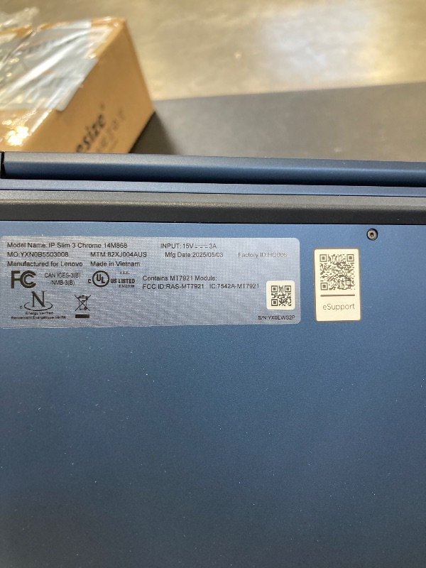 Photo 1 of Lenovo IdeaPad Slim 3 Chromebook Laptop