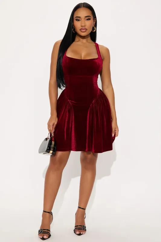 Photo 1 of LARGE- WOMENS RED VELVET DRESS
