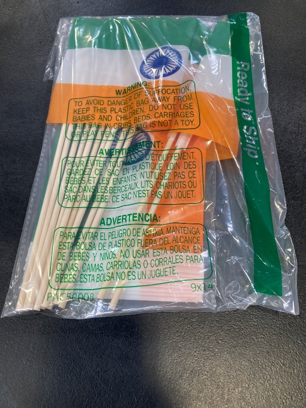 Photo 1 of TSMD India Stick Flags, 5x8 Inch, 12 Pack