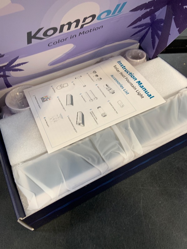 Photo 1 of Kompoll Solar Pool Fountain with Lights, White