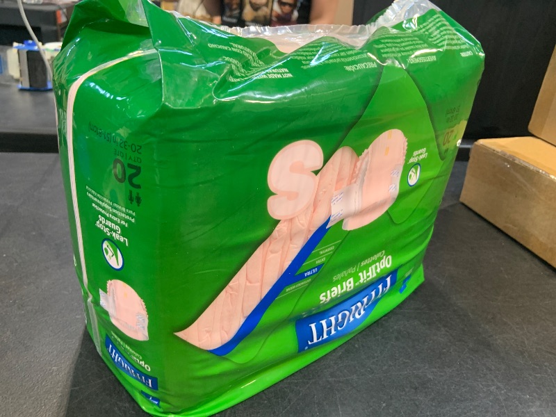 Photo 1 of FitRight Adult Diapers, Ultra Heavy Absorbency, Small (Waist 20-33")