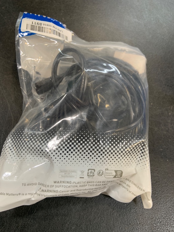 Photo 1 of Cable Matters 2-Pack 15ft 2-Prong Power Cord