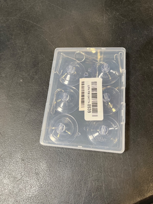 Photo 1 of DSMY Suction Cup Hooks - 6 Clear PVC Cups with Stainless Hooks