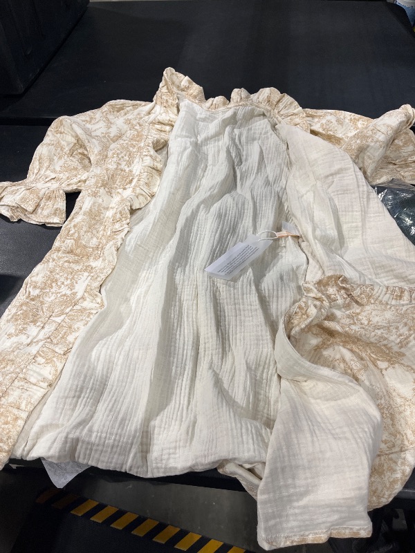 Photo 1 of NOTHING FITS BUT 100% Cotton Muslin Maternity Robe, Nursing & Delivery Gown with Adjustable Belt & Puffed Sleeves