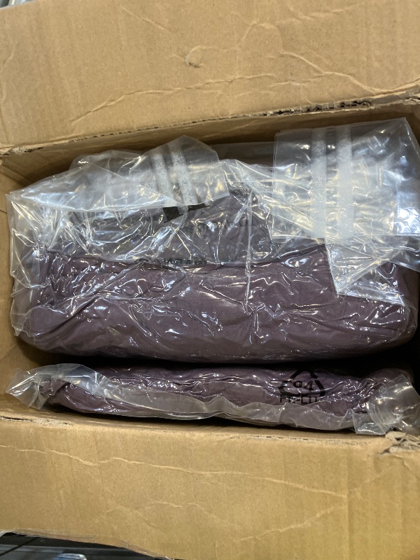 Photo 1 of King Size Comforter Set Dark Purple Ruffle 7 Pieces Farmhouse Bed in a Bag