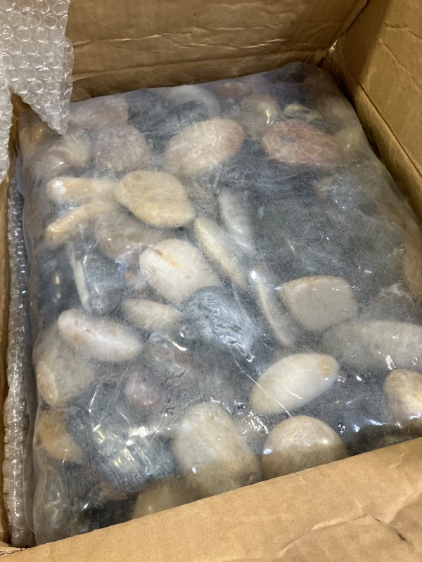 Photo 1 of YISZM 40lbs Large River Rocks for Landscaping, 3-4" Mixed Color Pebbles