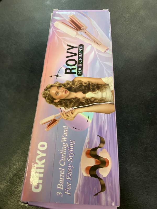 Photo 1 of CHIKYO 3 Barrel Curling Iron - 1.25 Inch Rovy Wave Curling Wand