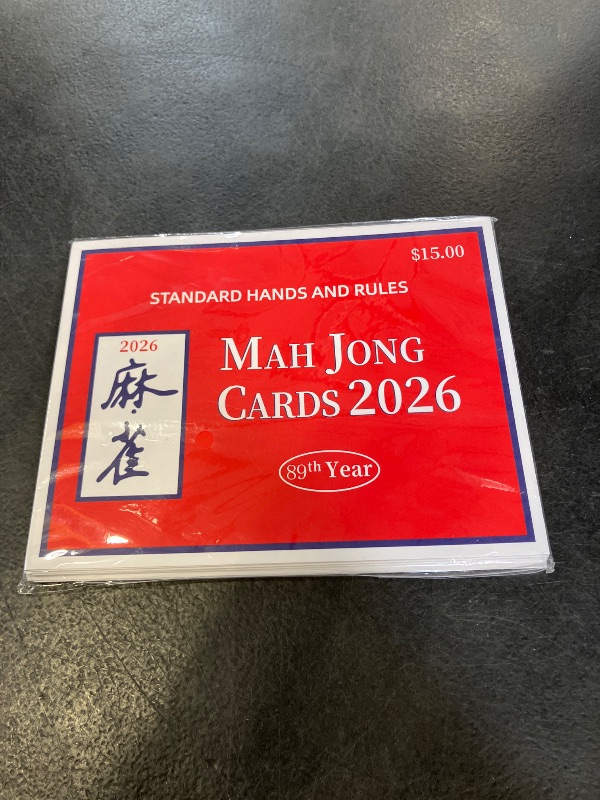 View 2 of 2026 Mah Jong Cards Official 4 Pack American Mah Jong Cards Large Size Easy-to-Read Reference Card