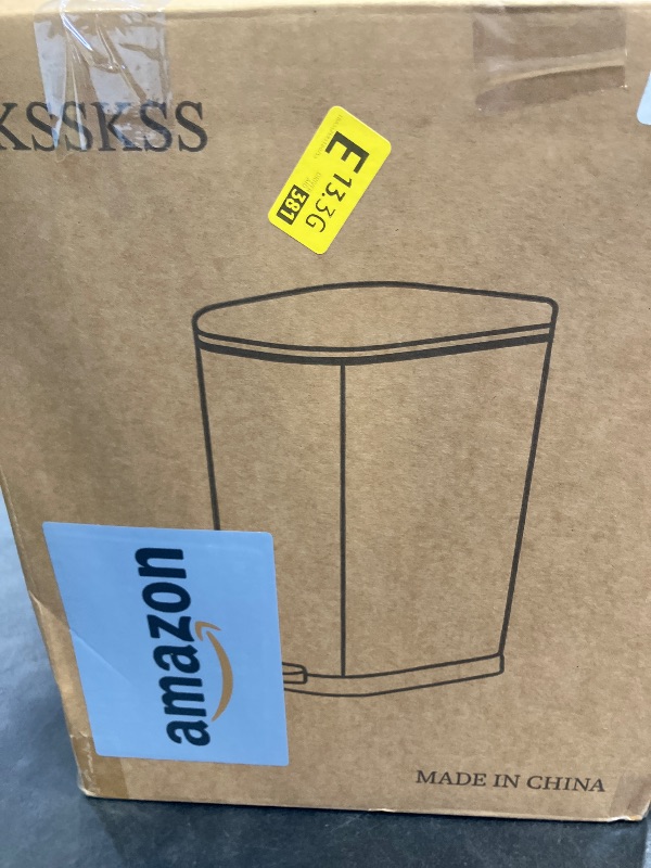Photo 1 of KSSKSS 2.6 Gallon Slim Bathroom Trash Can with Soft Close Lid, 10L Stainless Steel Garbage Can with Removable Liner Bucket, for Narrow Spaces,Bathroom, Bedroom (Silver)