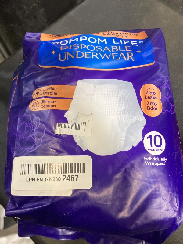 Photo 1 of POMPOM LIFE Incontinence Underwear for Women - 10 Count