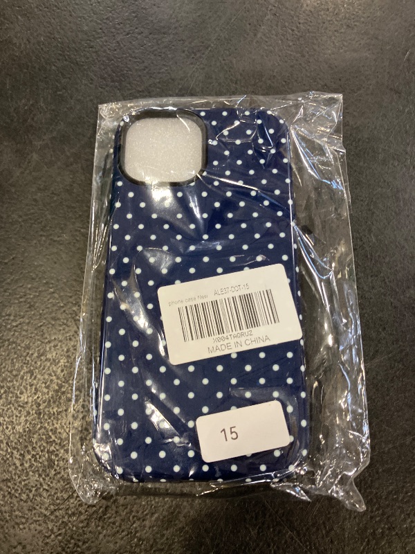 Photo 1 of Aleviker iPhone 15 Case - Navy Blue Polka Dot