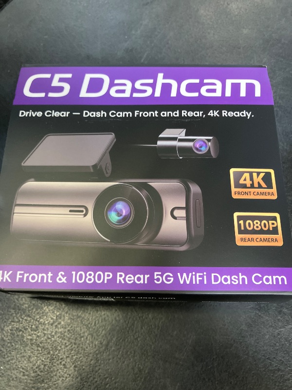 Photo 1 of WOOLAACOO 4K+1080P Dash Cam with 5GHz WiFi, 64GB Card