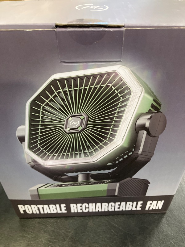 Photo 1 of Allsion Camping Fan - 24000mAh Portable Fan, Rechargeable Fan with Light & Remote, Battery Powered Fan 4 Speed Strong Airflow, Desk/Camping/Outdoor/Gym Fan for Office Travel Treadmill Camping Gear