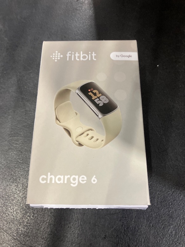 Photo 1 of Google Fitbit Charge 6 - Fitness Tracker - Porcelain/Silver