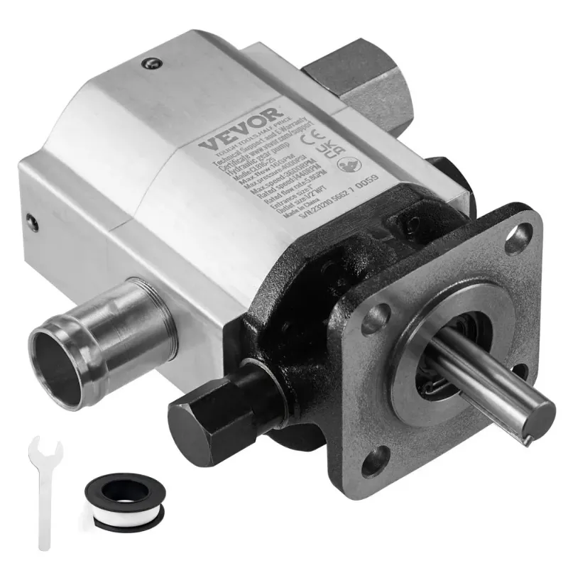 Photo 1 of VEVOR Hydraulic Log Splitter Pump, 16GPM, 2 Stage 4000PSI Wood Log Splitter Pump, 1'' Inlet 1/2'' NPT Outlet 3600 RPM Aluminum Hydraulic Gear Pump, for Small Engine Mounting Log Splitters Snowplow