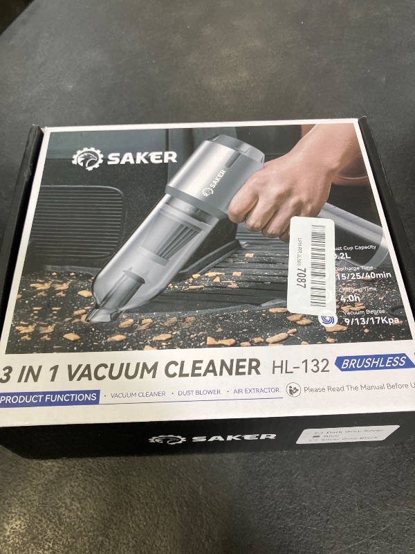 View 2 of Saker Handheld Car Vacuum Portable Cordless17000Pa HL132 Blue